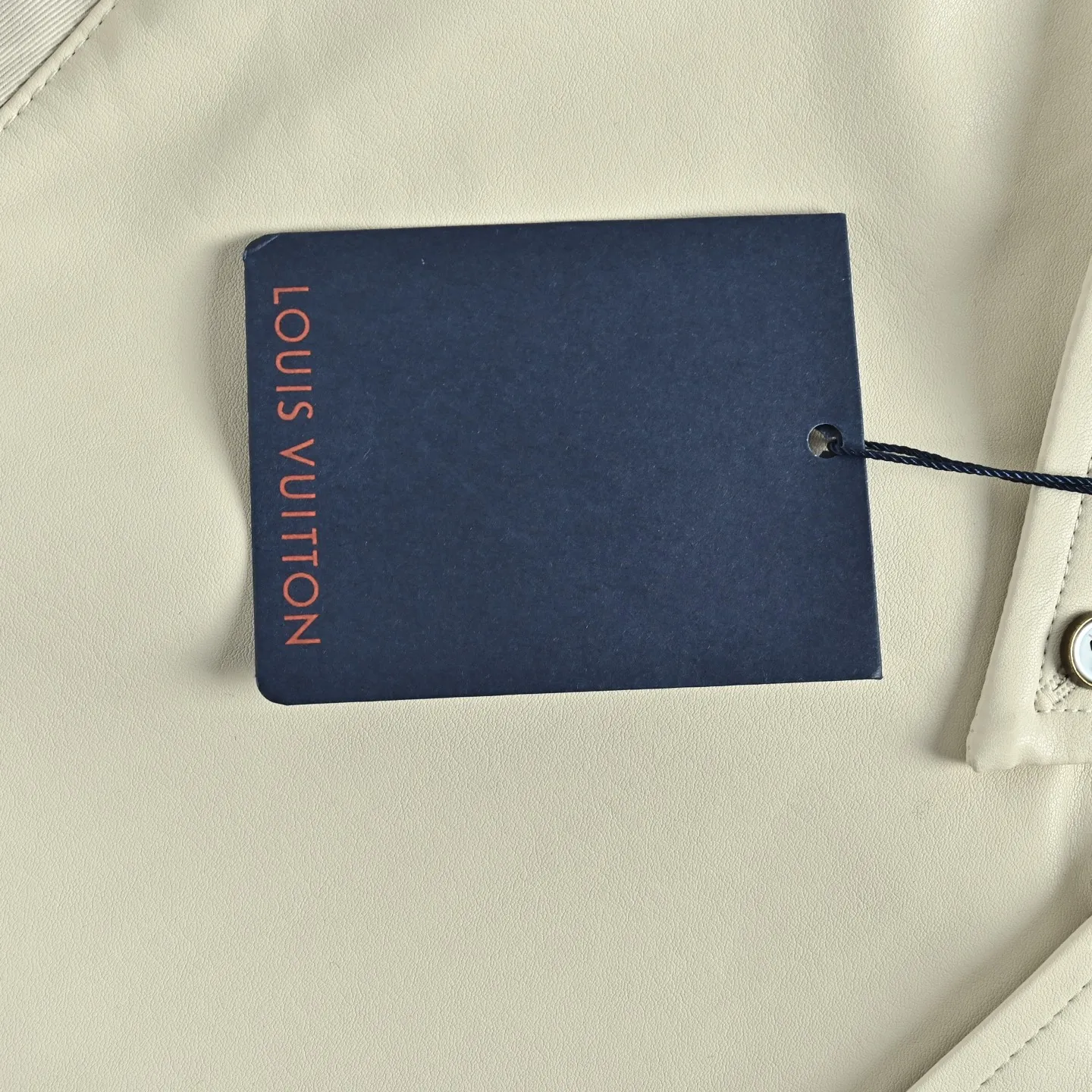 Louis Vuitton/Louis Vuitton logo embroidered pocket single-breasted leather jacket